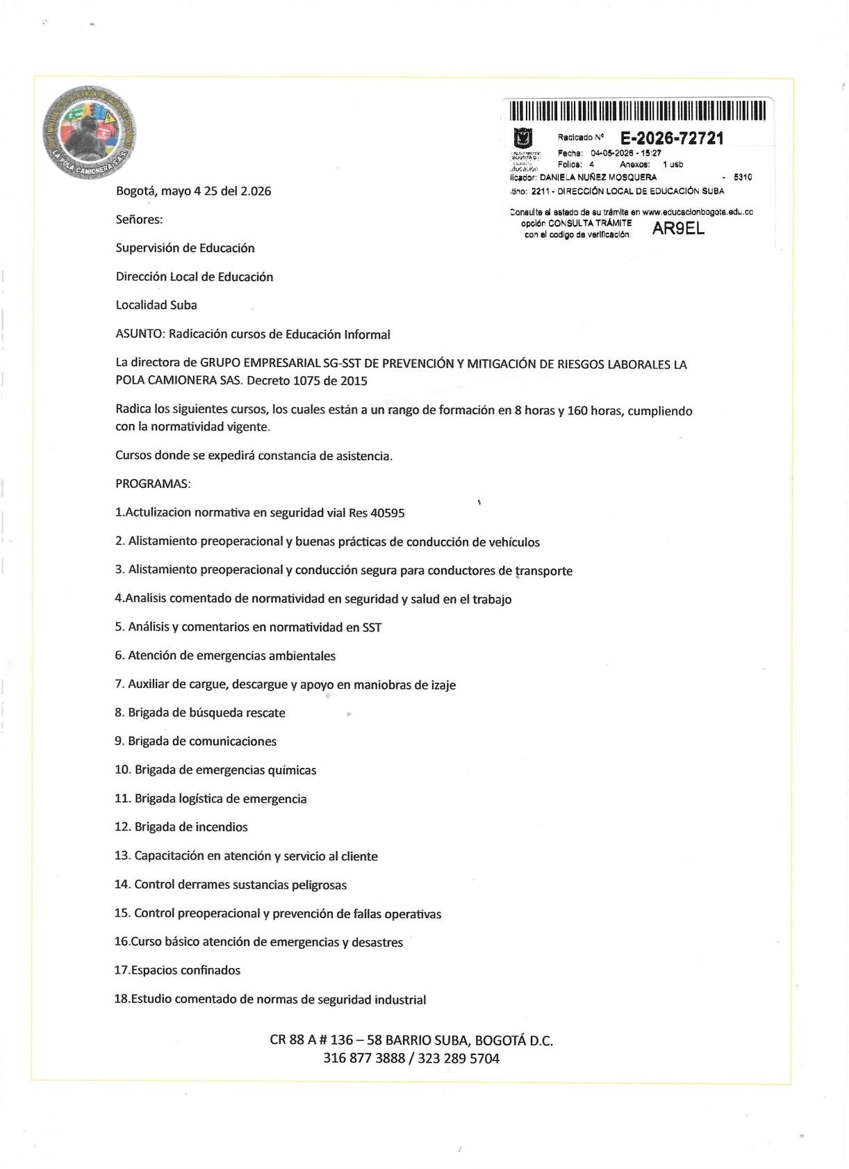 Certificación 18